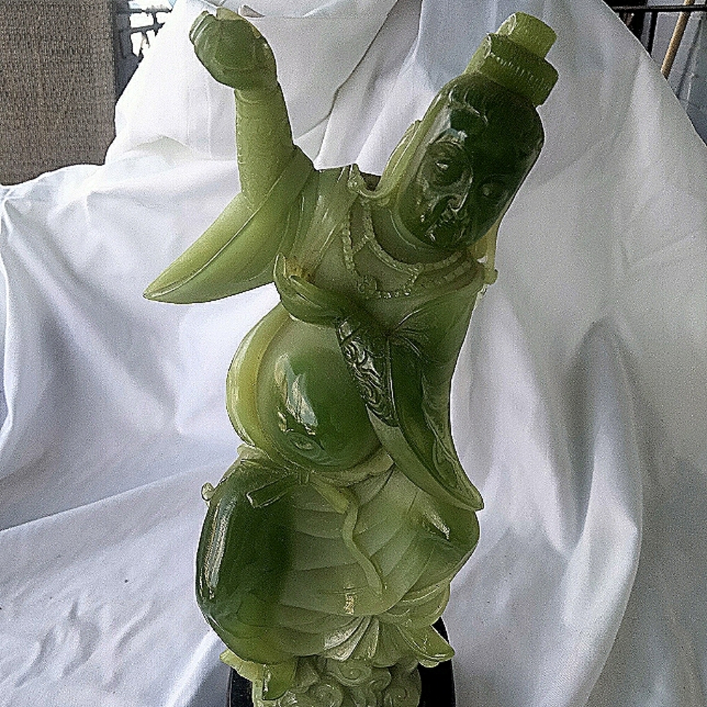 Antique large jade figurine statue